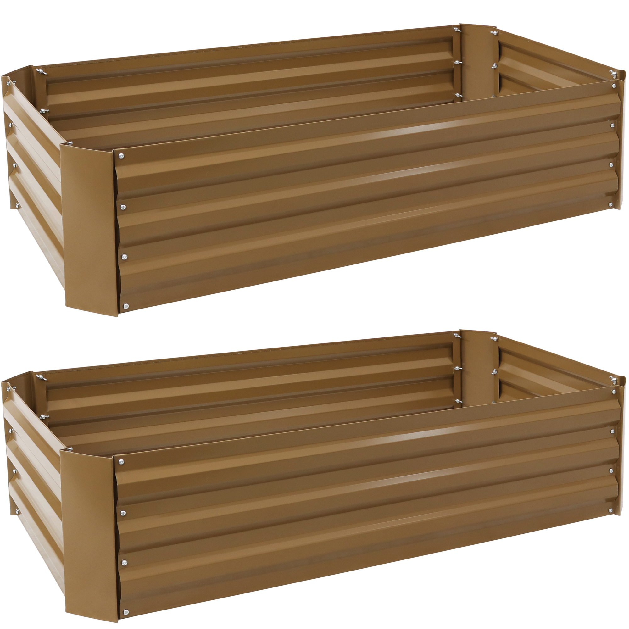 Sunnydaze Decor, Rectangle Raised Garden Bed, Material Galvanized Steel, Model# HB-529-2PK